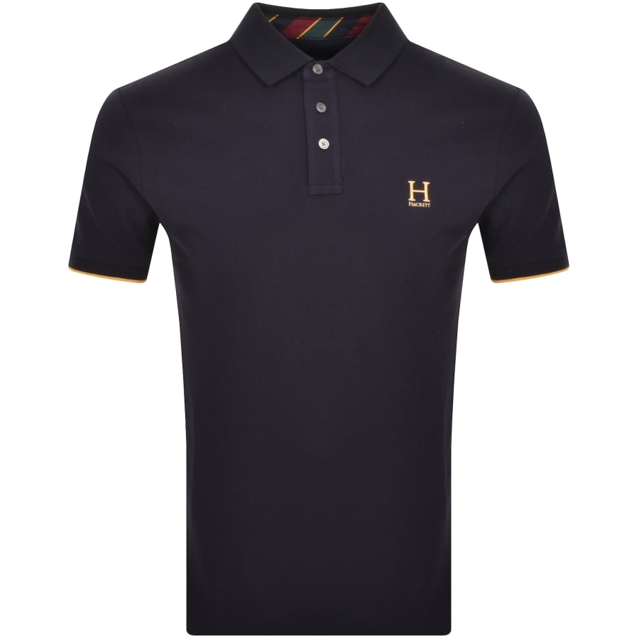 Hackett Heritage H Logo Polo T Shirt Navy Mainline Menswear Denmark